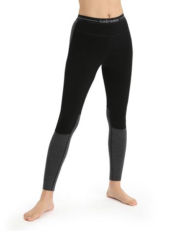 Black / Jet Heather Icebreaker 200 ZoneKnit™ Merino Women's Leggings | AU 1527VRWD